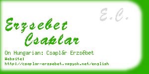erzsebet csaplar business card