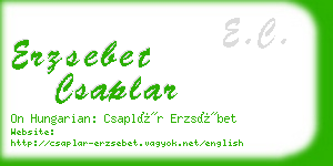 erzsebet csaplar business card